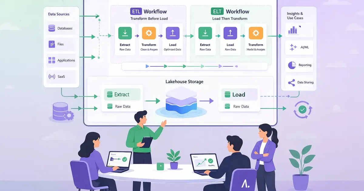 ETL vs ELT in Azure Data Factory for Lakehouse Architecture